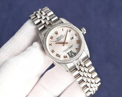 Rolex Datejust 904L Steel Imported Movement Date Windown Silver Strap Women Watch